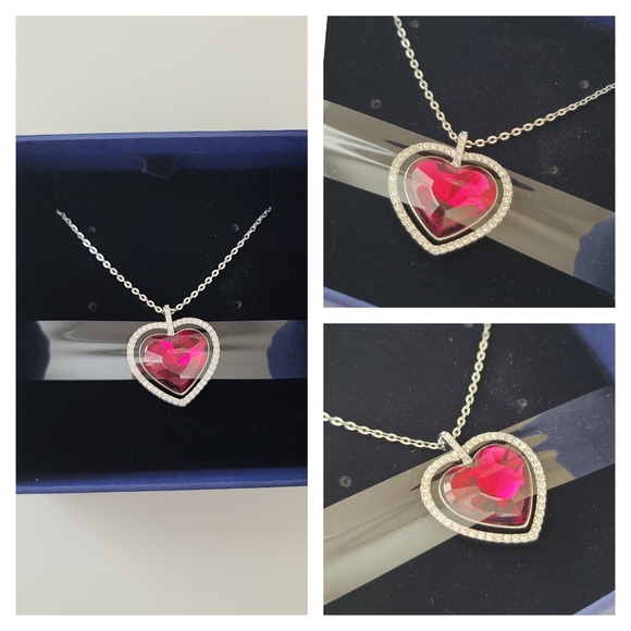 Swarovski Jewelry - Swarovski Heart Necklace With Pave Crystals New In Box